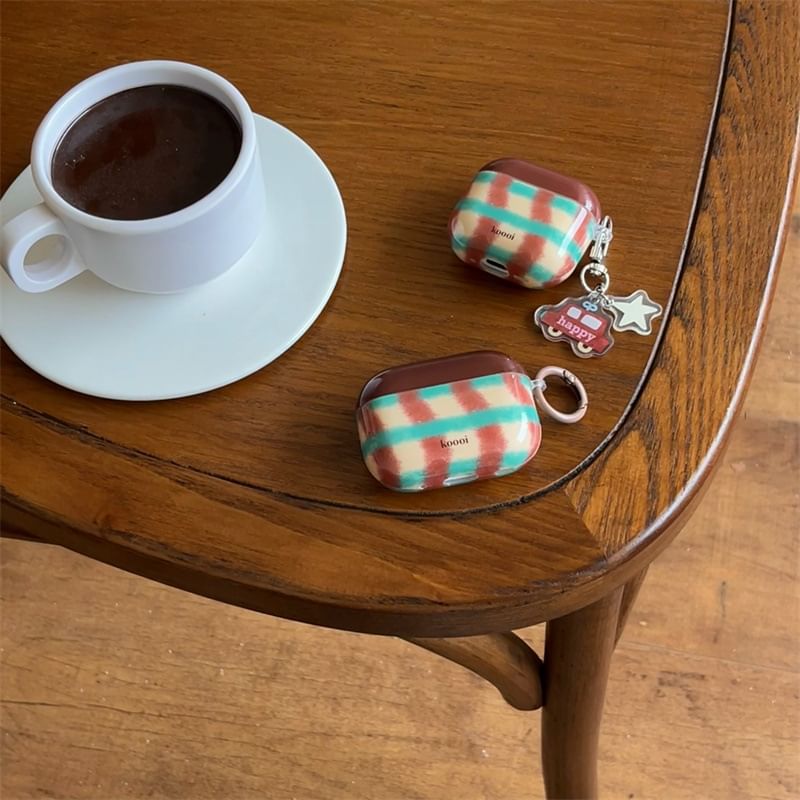 Plaid AirPods / Pro Earphone Case Skin / Charm / Set