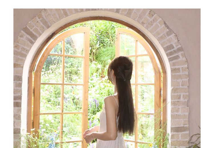 Eyelet Tiered Ruffle Maxi Dress, Spaghetti Strap
