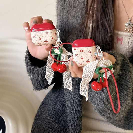 Bow Cherry Lace Charm AirPods / Pro Earphone Case Skin