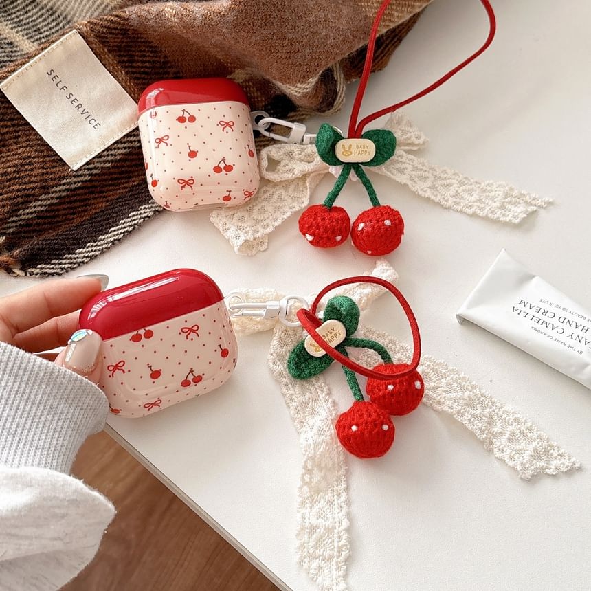 Bow Cherry Lace Charm AirPods / Pro Earphone Case Skin