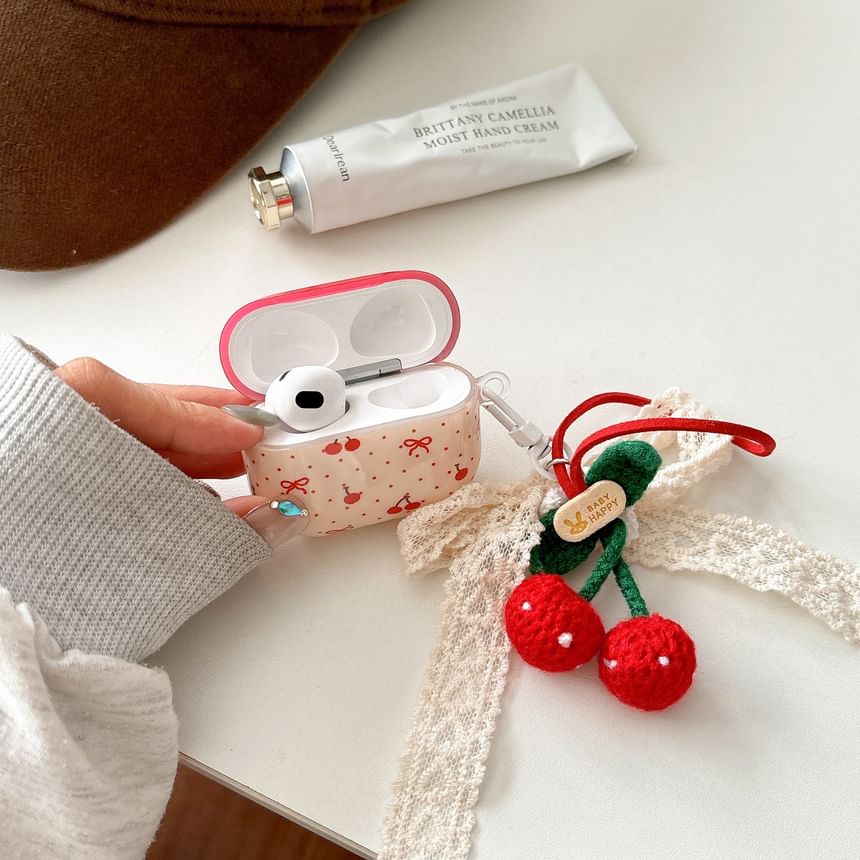 Bow Cherry Lace Charm AirPods / Pro Earphone Case Skin
