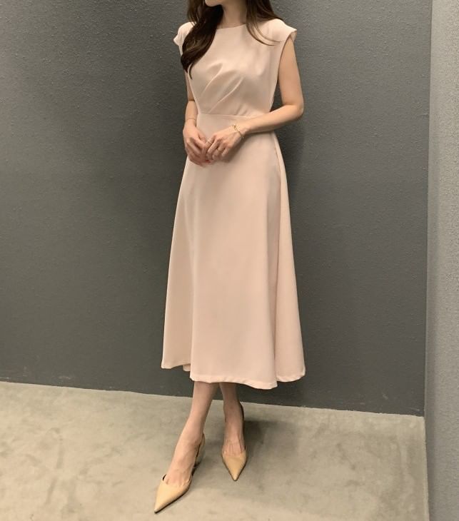 Crewneck Sleeveless A-Line Maxi Dress