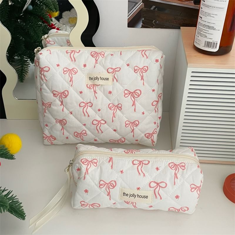 Bow Fabric Makeup Bag (Various Designs) / Set