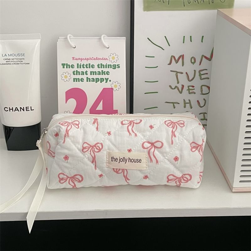 Bow Fabric Makeup Bag (Various Designs) / Set