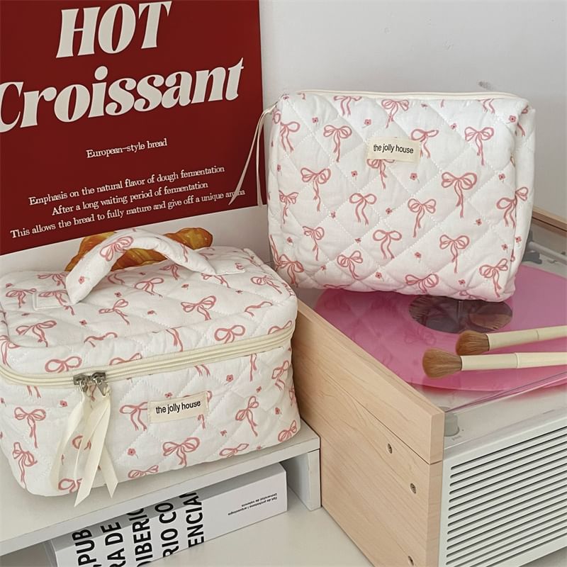 Bow Fabric Makeup Bag (Various Designs) / Set