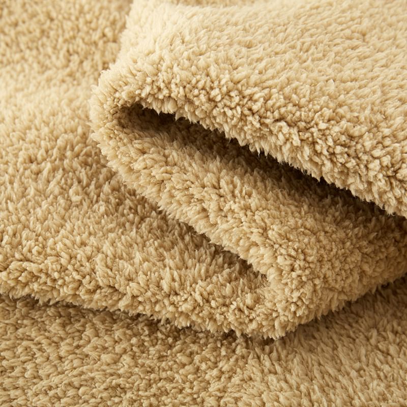 Couple Matching Pajama Set: Long-Sleeve V-Neck Plain Button-Up Fleece Top + Pants