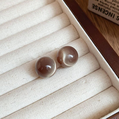 Bead Stud Alloy Heart Earring /