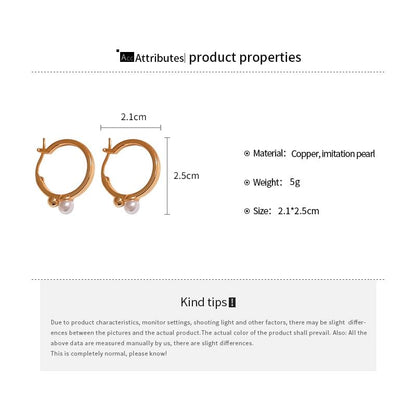 Pearl Earring Faux Hoop