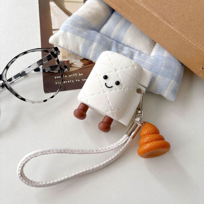 Toilet Roll Cartoon Strap AirPods / Pro Earphone Case Skin / Charm / Set