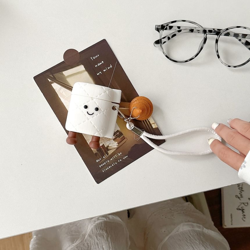 Toilet Roll Cartoon Strap AirPods / Pro Earphone Case Skin / Charm / Set