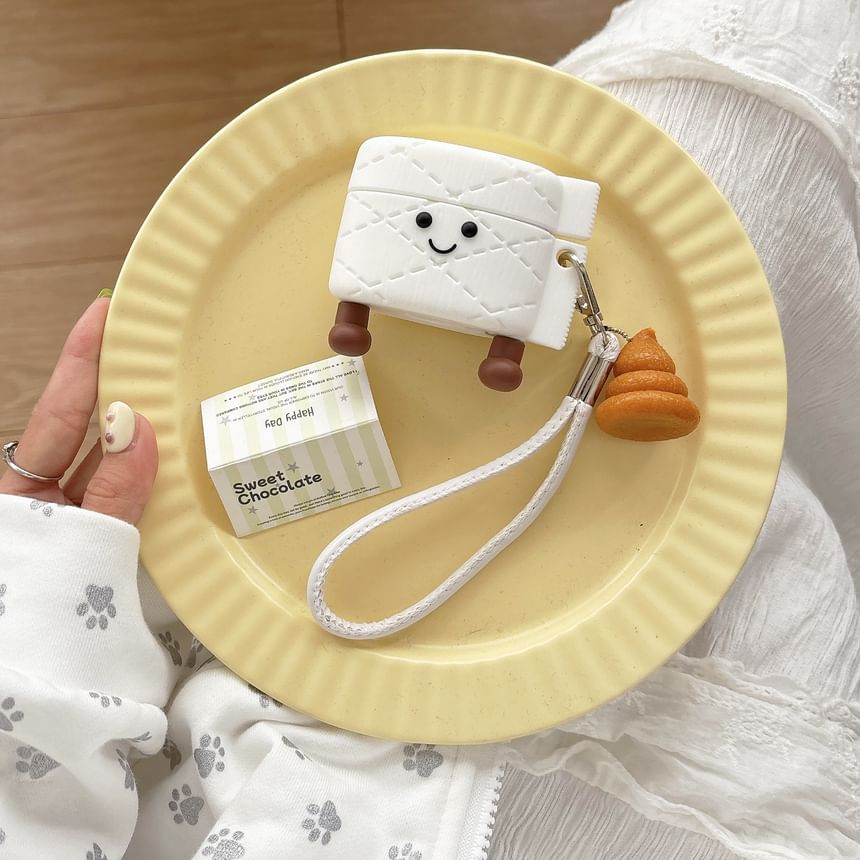 Toilet Roll Cartoon Strap AirPods / Pro Earphone Case Skin / Charm / Set