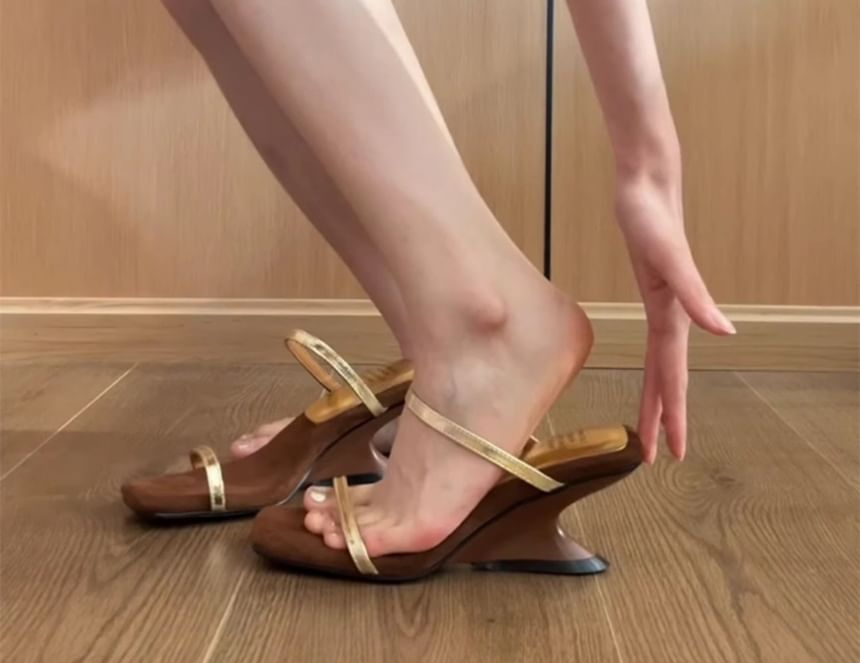Wedge Heel Slide Sandals