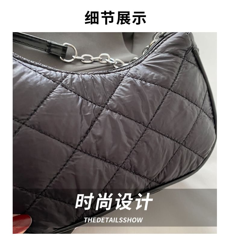 Plain Quilted Shoulder Bag