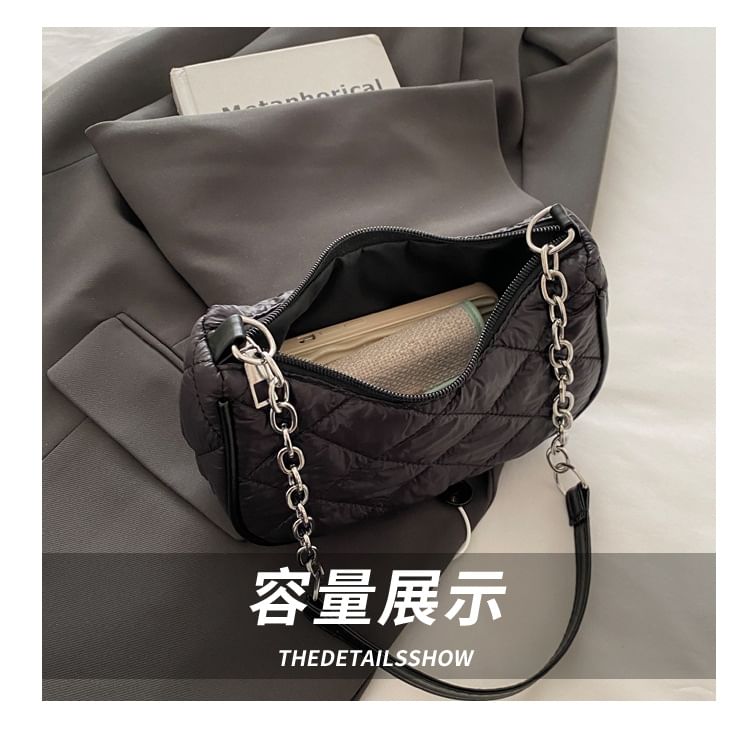 Plain Quilted Shoulder Bag