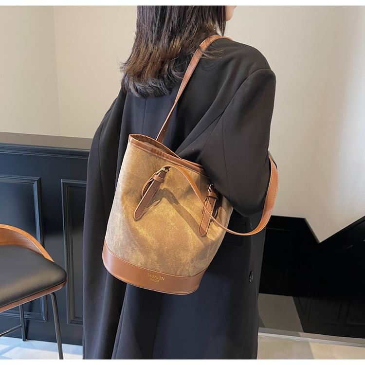 Marble Faux Leather Shoulder Bag