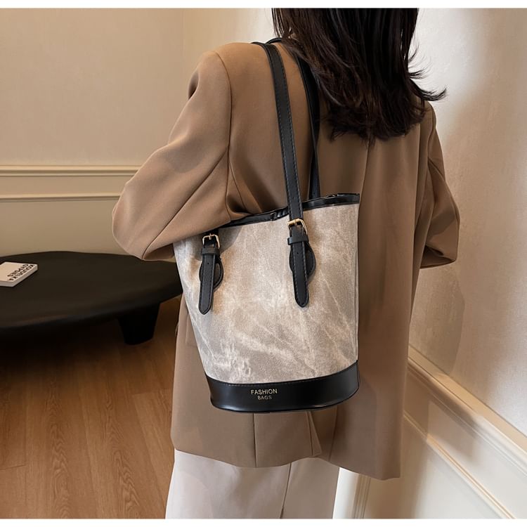 Marble Faux Leather Shoulder Bag