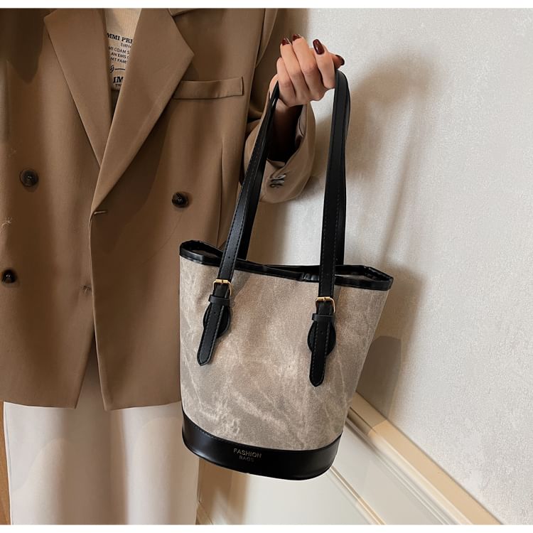 Marble Faux Leather Shoulder Bag