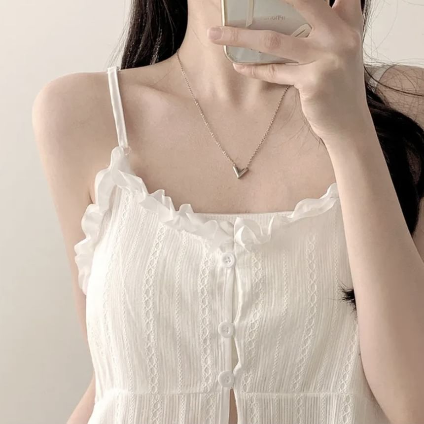 Tiered Frill Mini A-Line Dress - Thin Strap