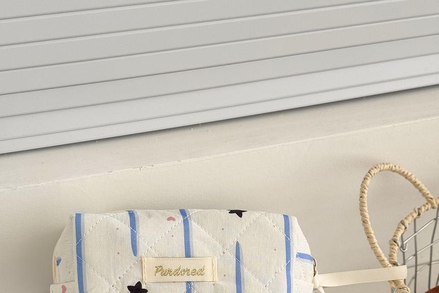 Bow Star Striped Fabric Makeup Bag (Various Designs)