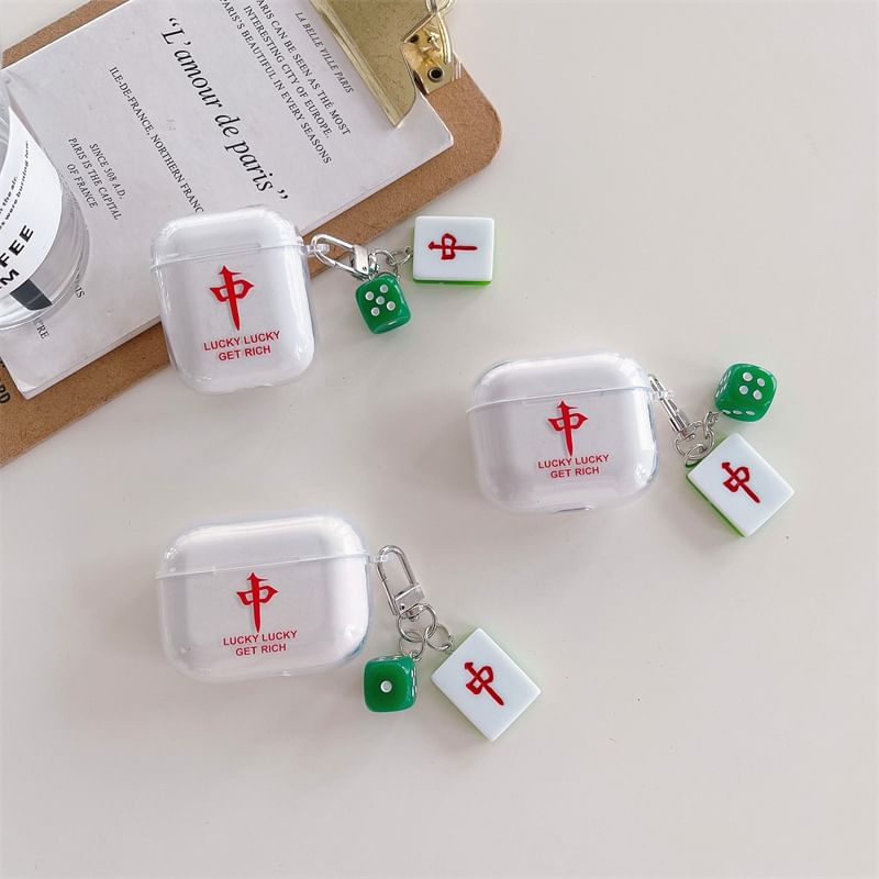Mahjong AirPods / Pro Earphone Case Skin with Charm