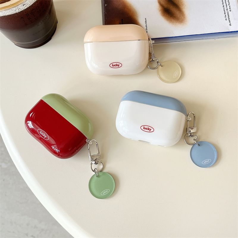 Color Block AirPods / Pro Earphone Case Skin with Charm