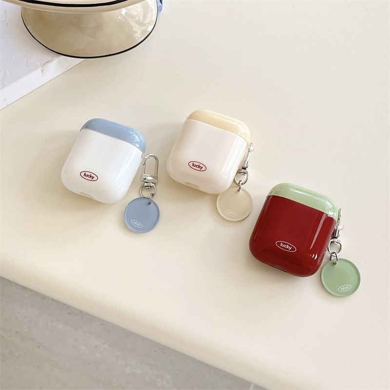 Color Block AirPods / Pro Earphone Case Skin with Charm