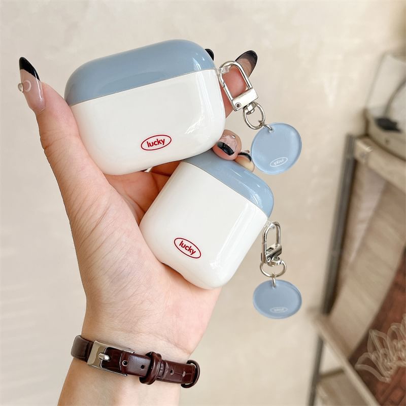 Color Block AirPods / Pro Earphone Case Skin with Charm