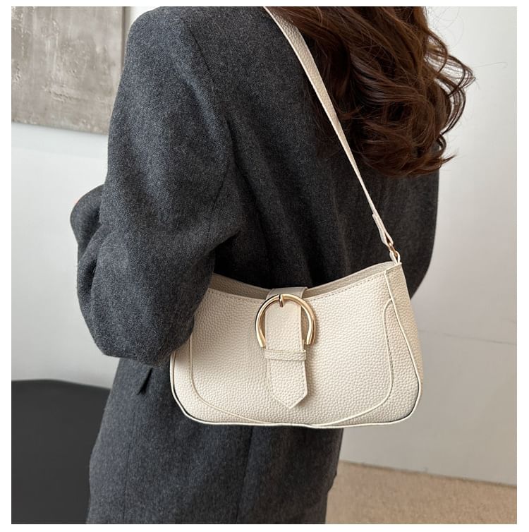 Buckled Panel Shoulder Bag