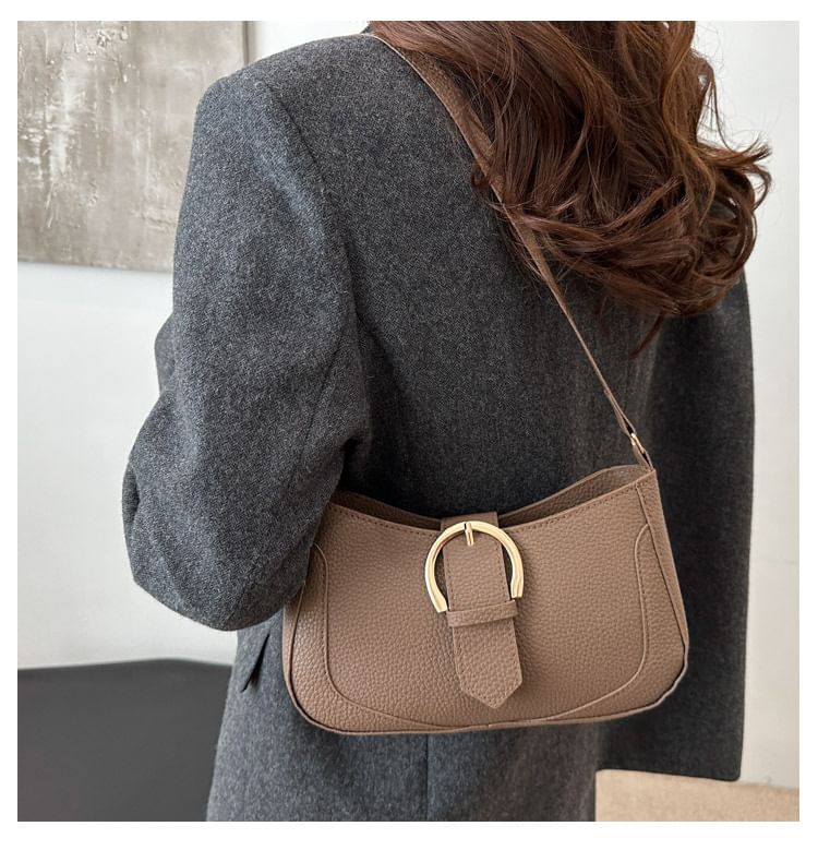 Buckled Panel Shoulder Bag