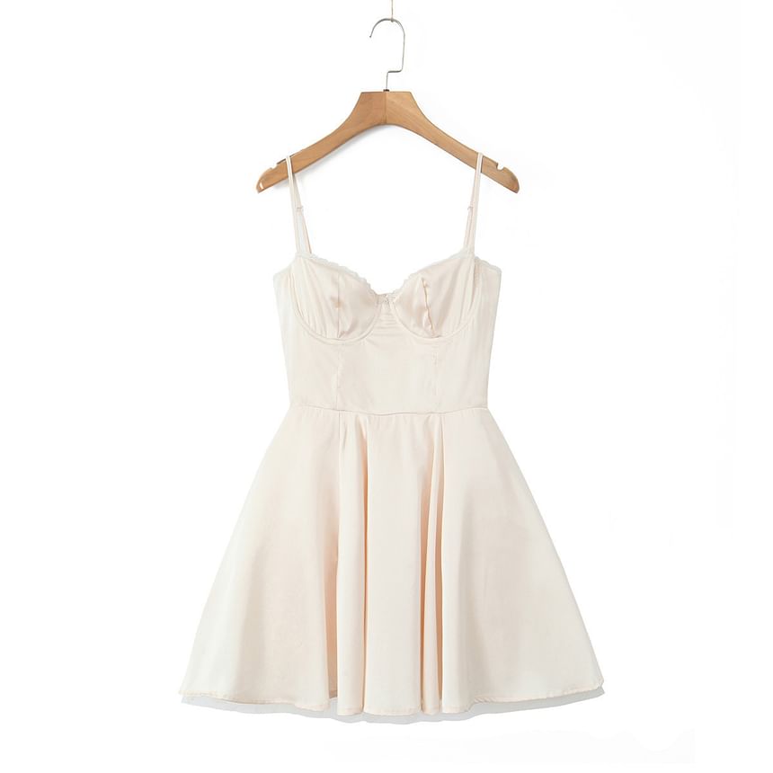 Sweetheart Lace Trim Layered Mini A-Line Dress