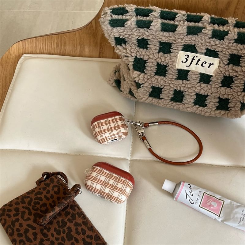 Plaid AirPods / Pro Earphone Case Skin / Strap / Set