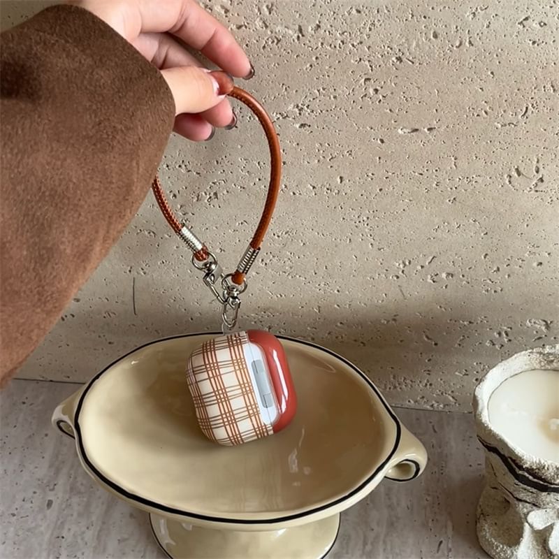 Plaid AirPods / Pro Earphone Case Skin / Strap / Set