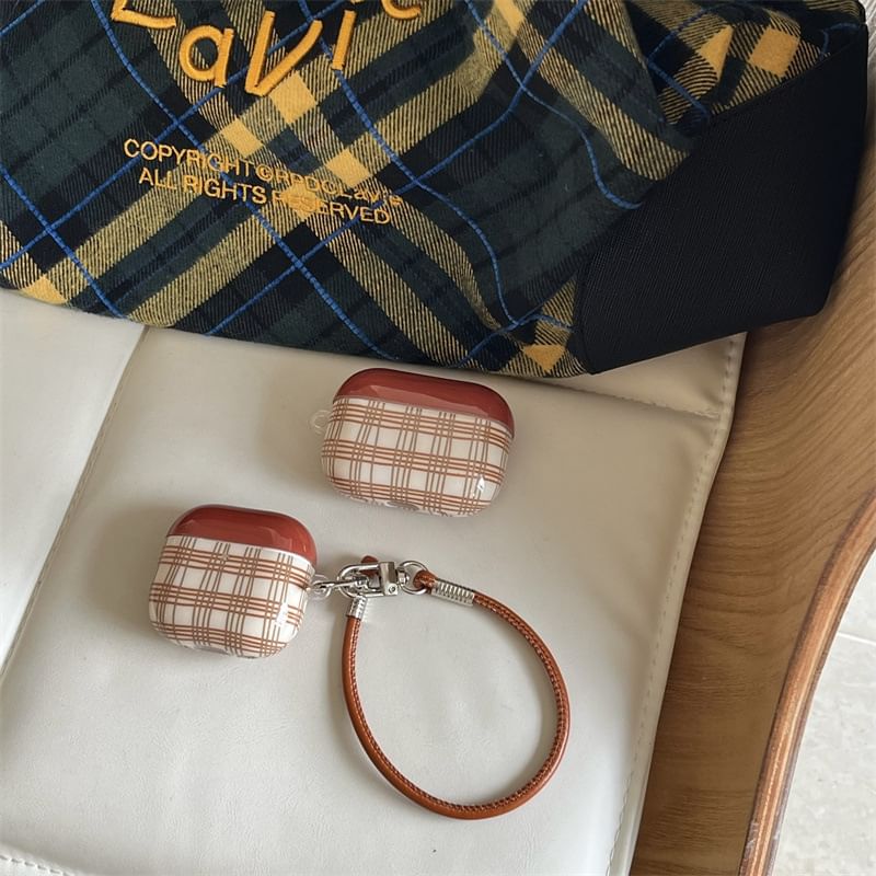 Plaid AirPods / Pro Earphone Case Skin / Strap / Set
