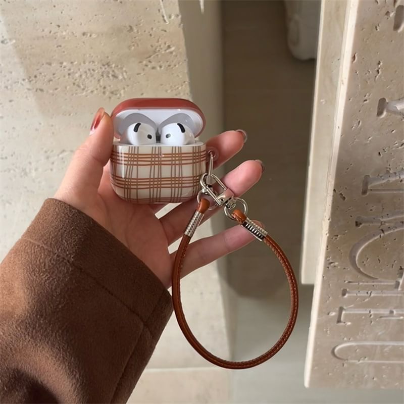Plaid AirPods / Pro Earphone Case Skin / Strap / Set