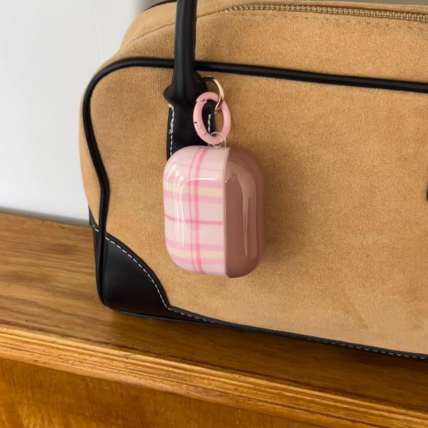 Plaid AirPods / Pro Earphone Case Skin / Dog Adhesive Decoration / Set