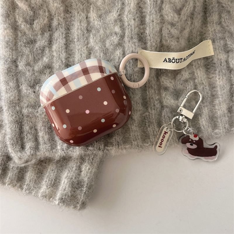 Plaid Polka Dot AirPods / Pro Earphone Case Skin / Charm / Set