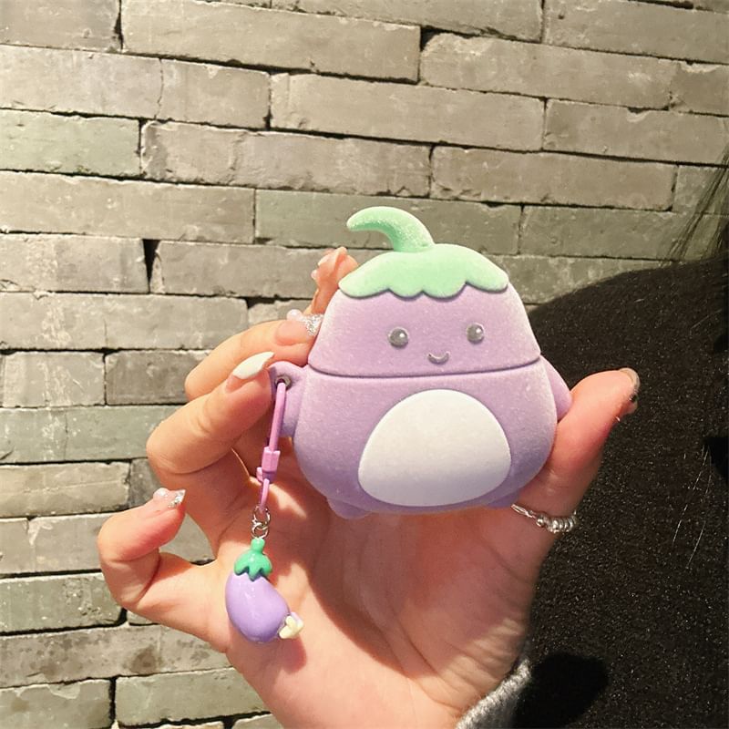 Eggplant AirPods / Pro Earphone Case Skin with Charm