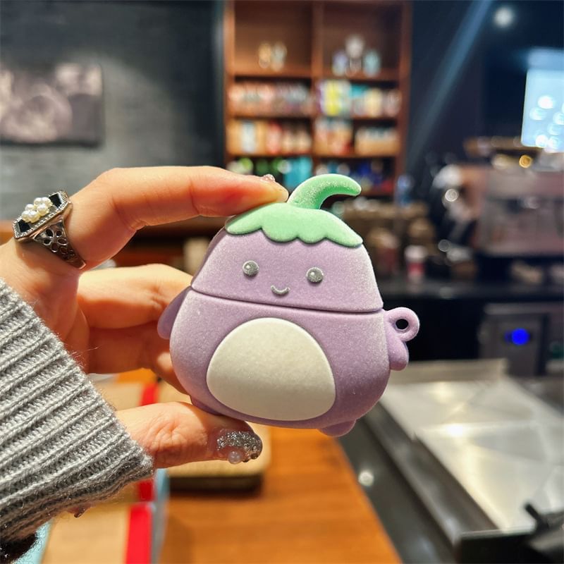 Eggplant AirPods / Pro Earphone Case Skin with Charm