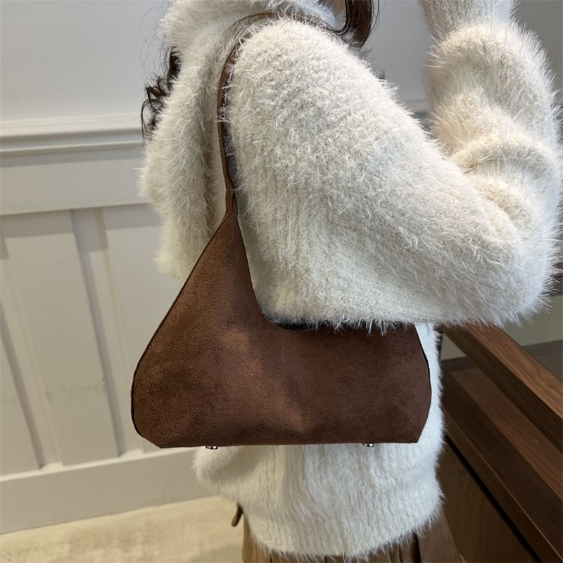 Plain faux Suede Shoulder Bag