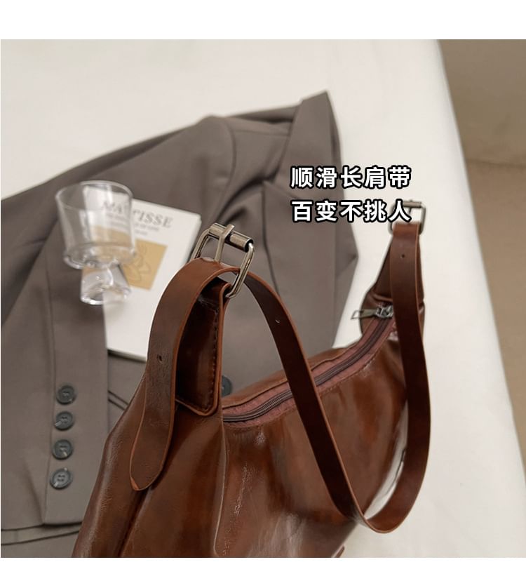 Studded Faux Leather Shoulder Bag