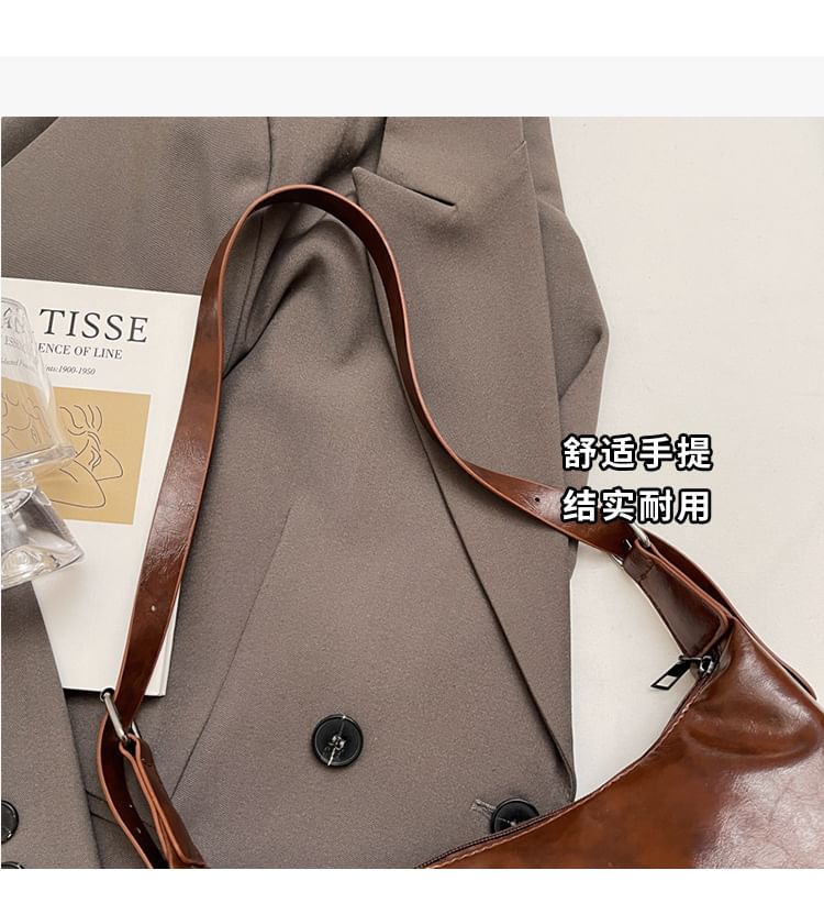 Studded Faux Leather Shoulder Bag