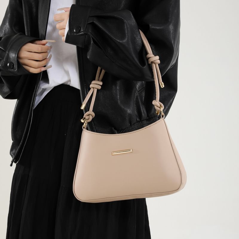 Knot Faux Leather Shoulder Bag
