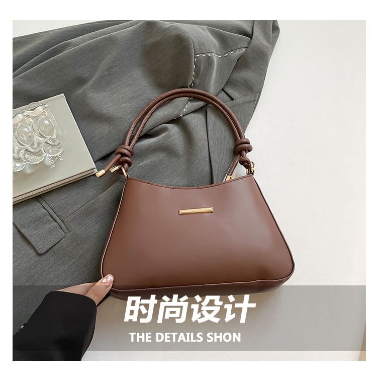 Knot Faux Leather Shoulder Bag