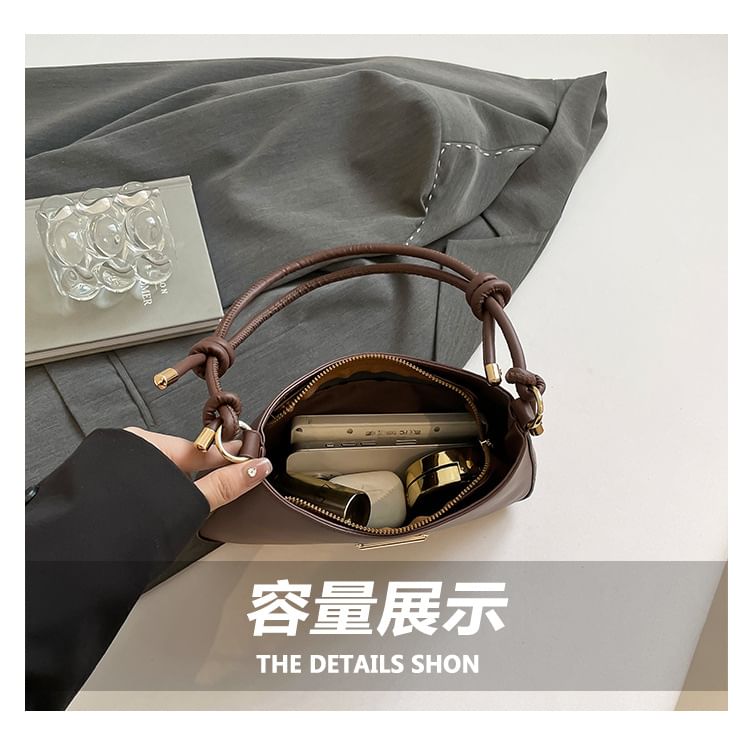Knot Faux Leather Shoulder Bag