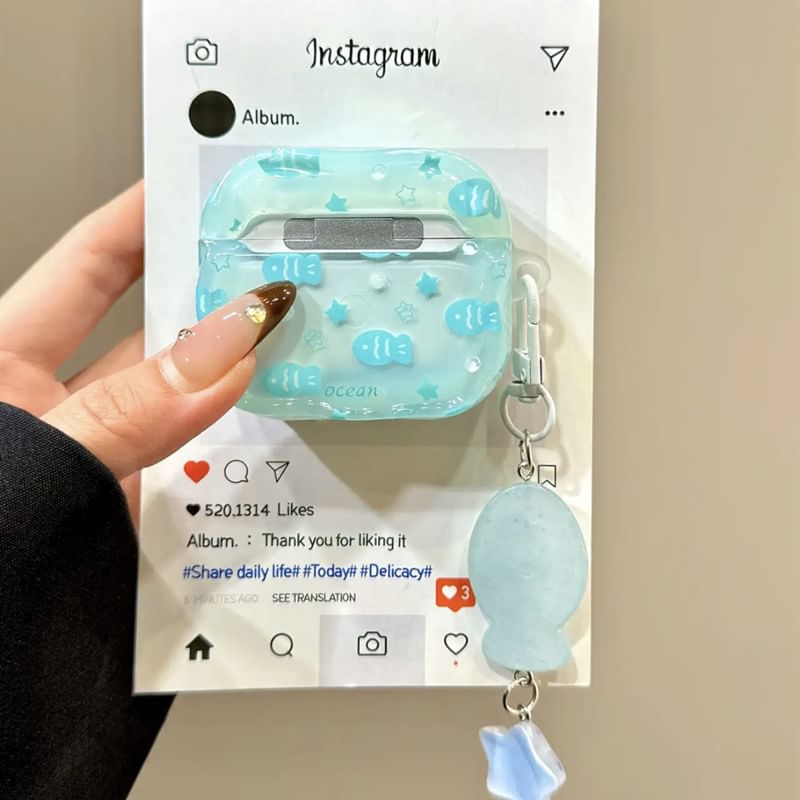 Fish AirPods / Pro Earphone Case Skin with Charm