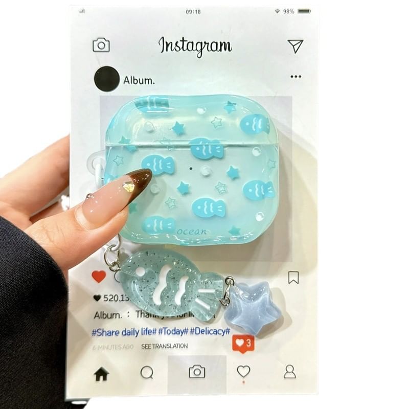 Fish AirPods / Pro Earphone Case Skin with Charm