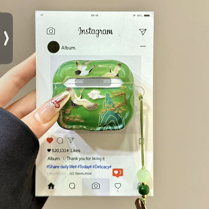 Crane AirPods / Pro Earphone Case Skin with Tassel Charm