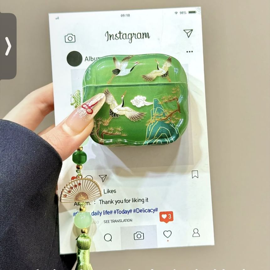 Crane AirPods / Pro Earphone Case Skin with Tassel Charm