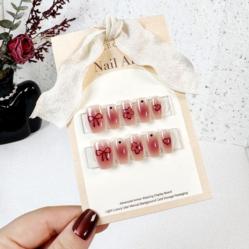 Floral Bow Press On Nail (Various Designs)