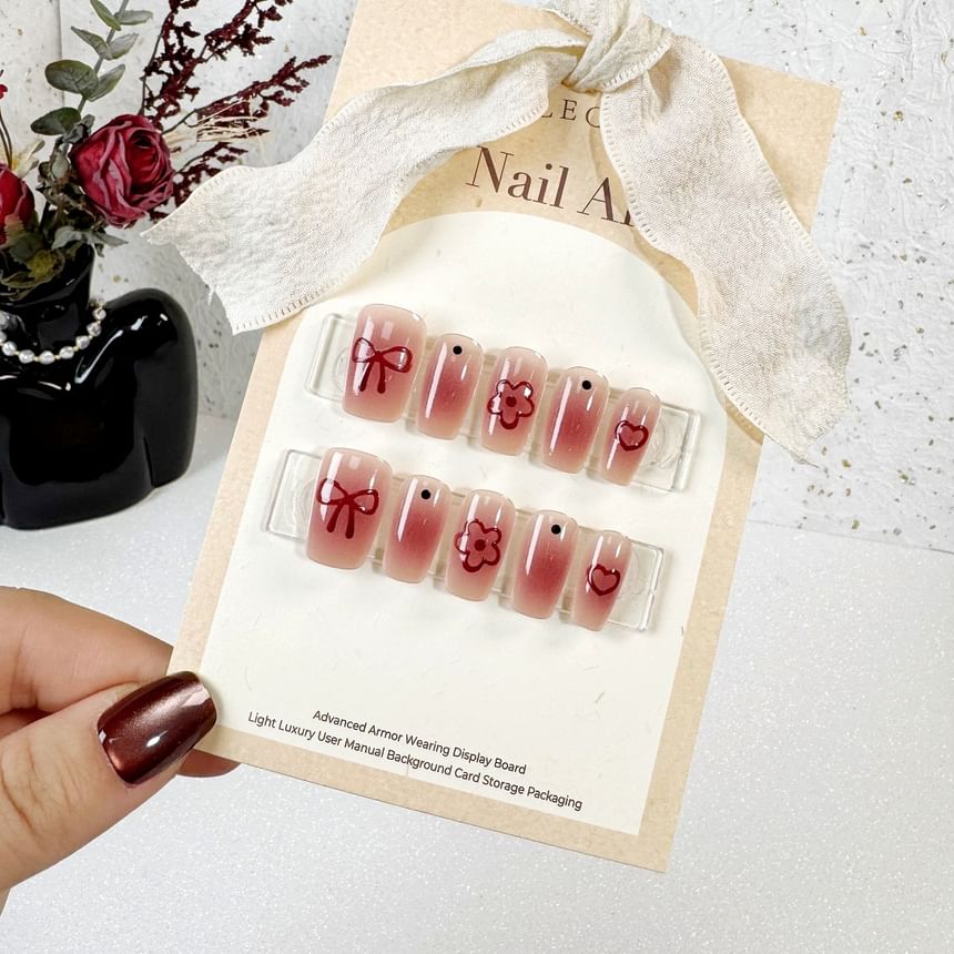 Floral Bow Press On Nail (Various Designs)